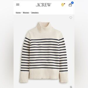NWT J. Crew Striped Turtleneck Sweater SZ: XS